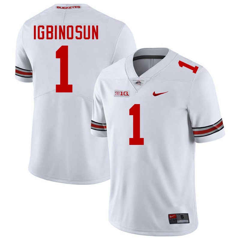 #1 Davison Igbinosun Ohio State Buckeyes Jersey College Football Uniforms-White